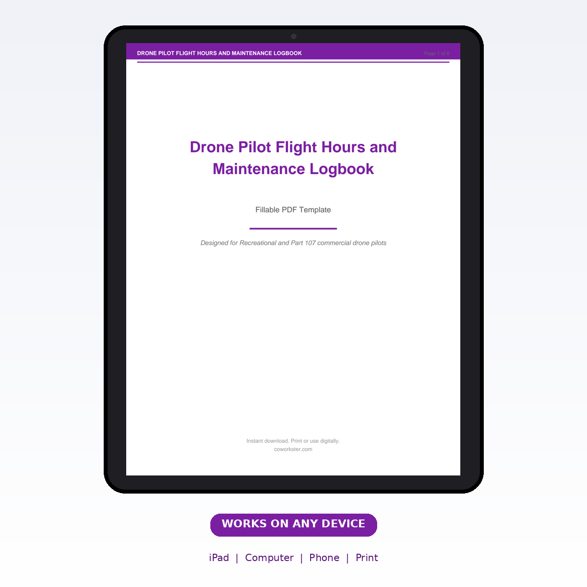 Drone Pilot Flight Hours and Maintenance Logbook - Image 6