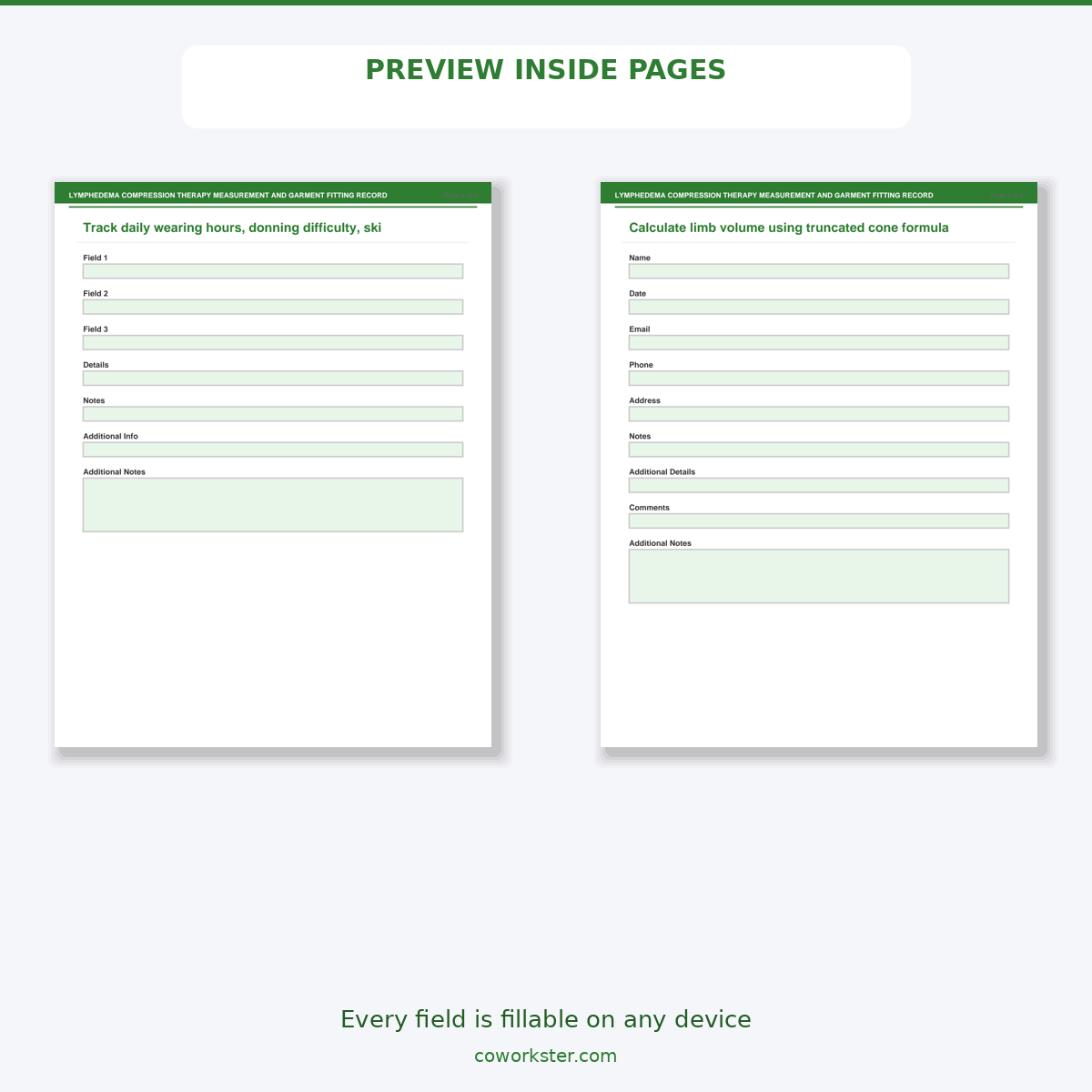 Lymphedema Compression Therapy Measurement and Garment Fitting Record - Image 6