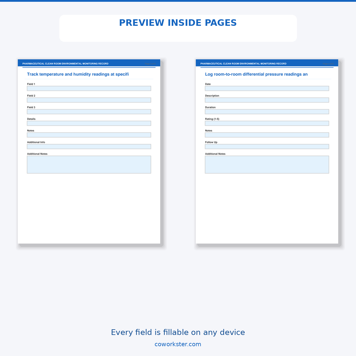 Pharmaceutical Clean Room Environmental Monitoring Record - Image 6