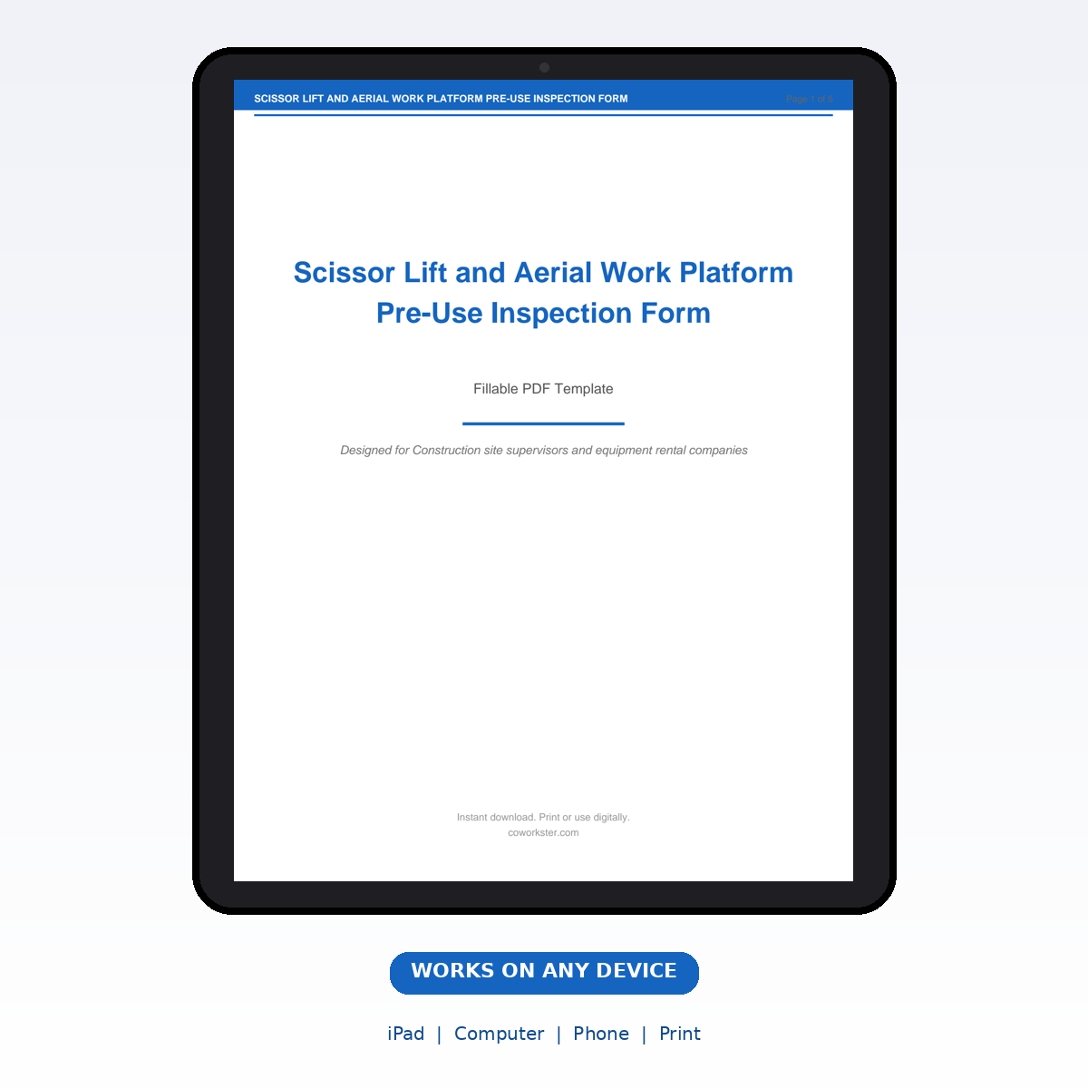 Scissor Lift and Aerial Work Platform Pre-Use Inspection Form - Image 7