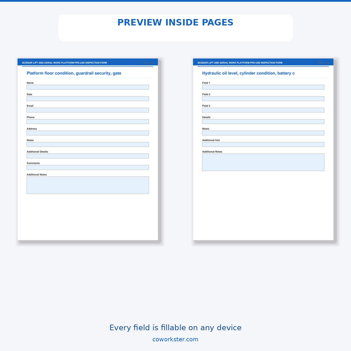 Scissor Lift and Aerial Work Platform Pre-Use Inspection Form - Image 6