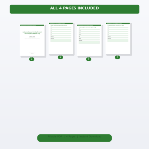 Addison's Disease Sick Day Protocol and Emergency Injection Log