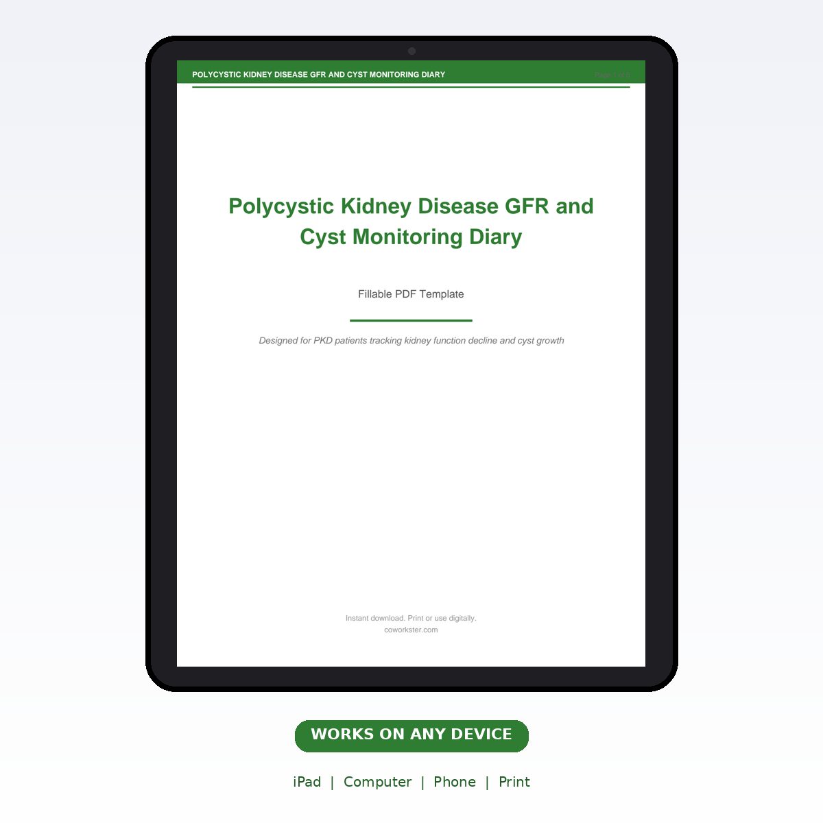 Polycystic Kidney Disease GFR and Cyst Monitoring Diary - Image 6