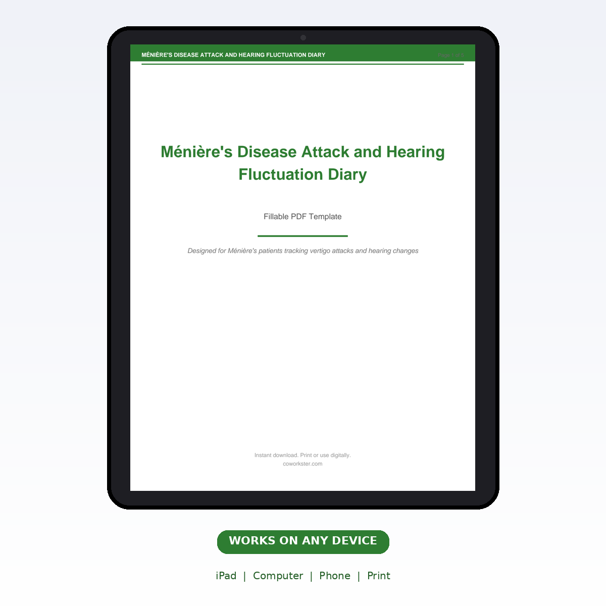 Ménière's Disease Attack and Hearing Fluctuation Diary - Image 6
