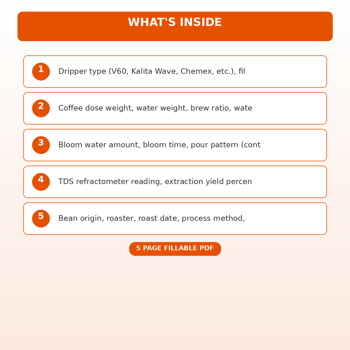 Pour Over Coffee Brewing Ratio and Extraction Timing Journal - Image 4