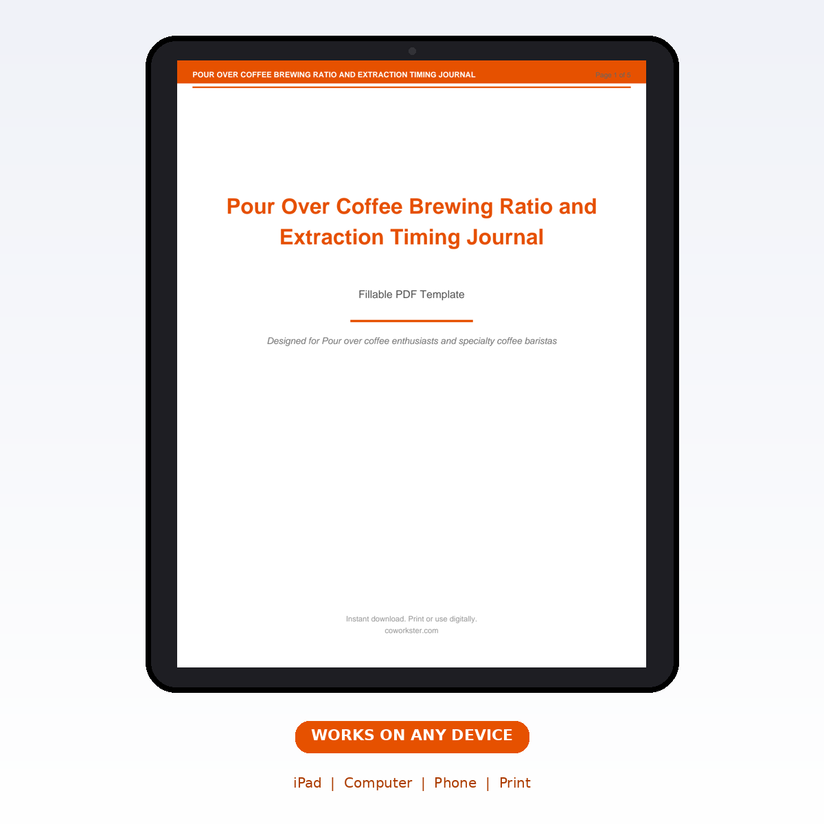 Pour Over Coffee Brewing Ratio and Extraction Timing Journal - Image 6