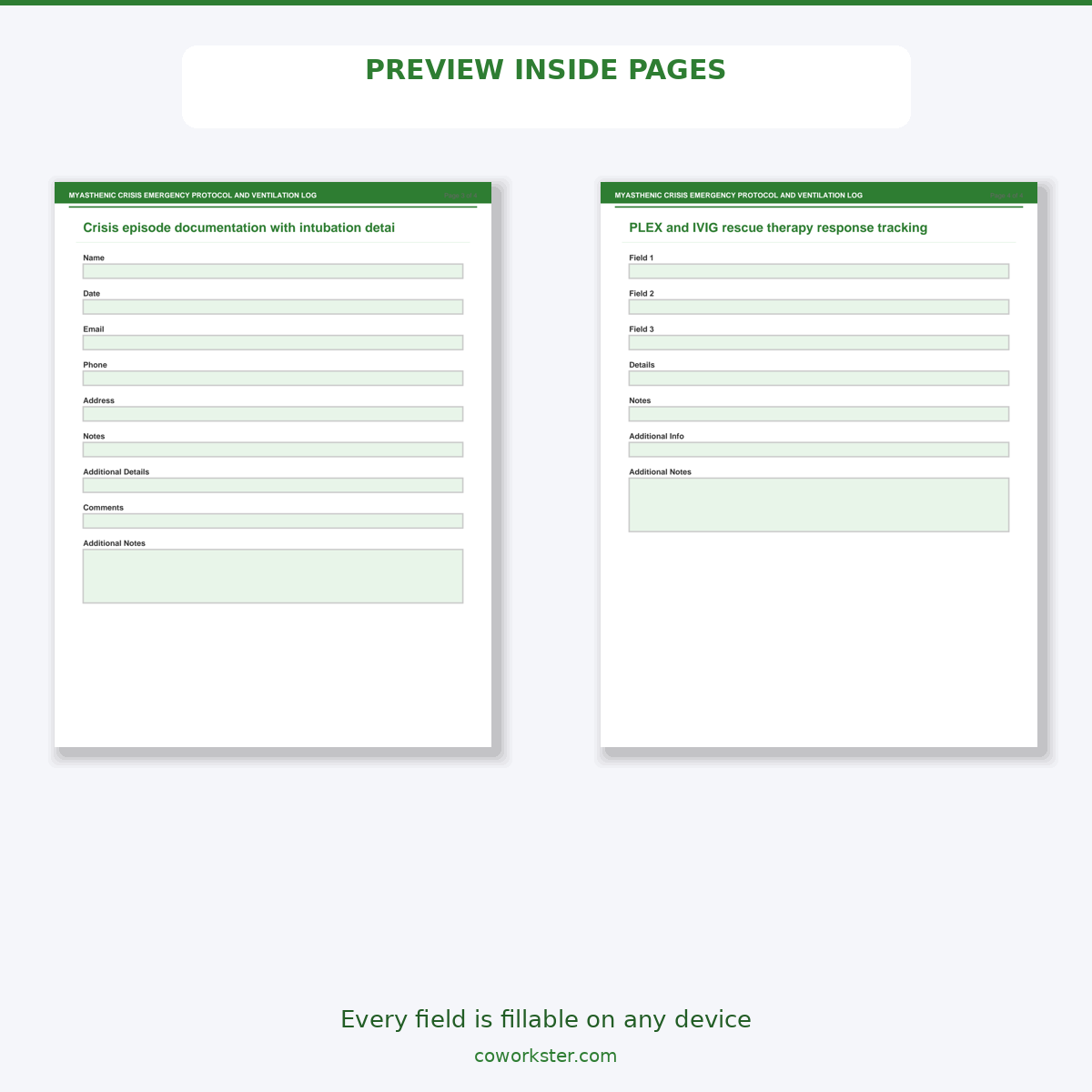 Myasthenic Crisis Emergency Protocol and Ventilation Log - Image 6