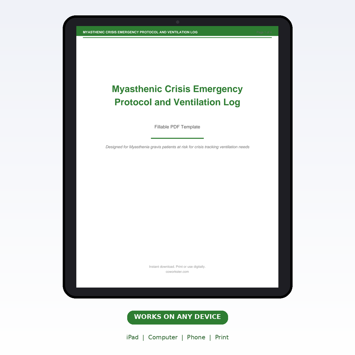 Myasthenic Crisis Emergency Protocol and Ventilation Log - Image 7