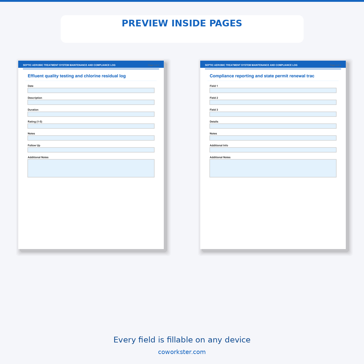 Septic Aerobic Treatment System Maintenance and Compliance Log - Image 5