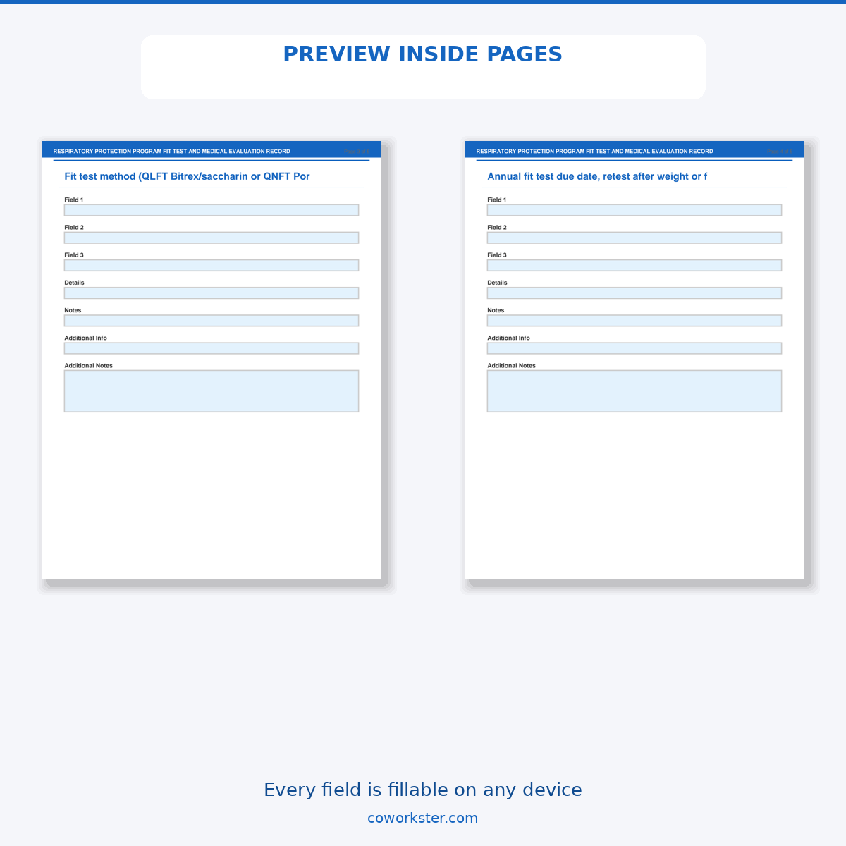 Respiratory Protection Program Fit Test and Medical Evaluation Record - Image 6