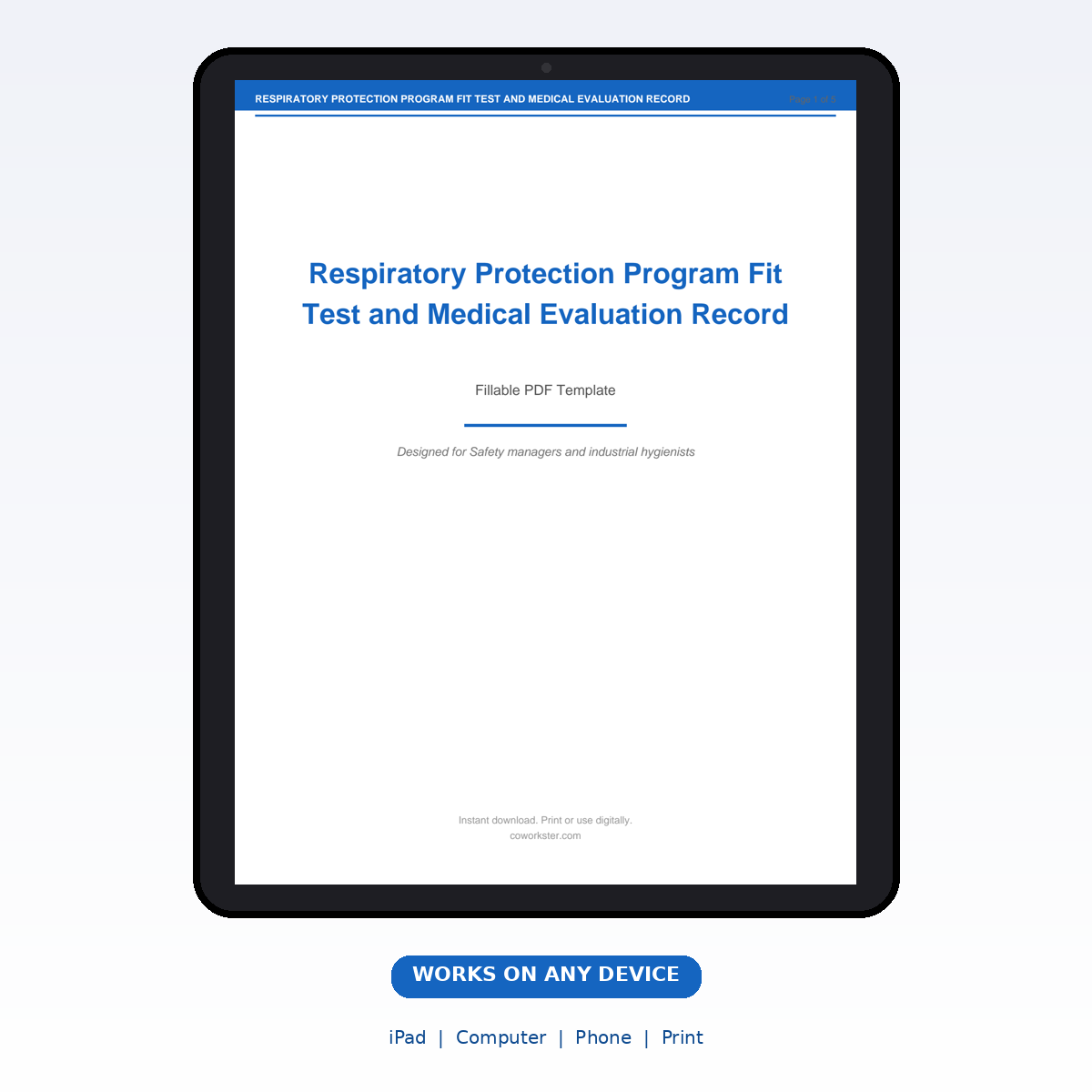 Respiratory Protection Program Fit Test and Medical Evaluation Record - Image 7