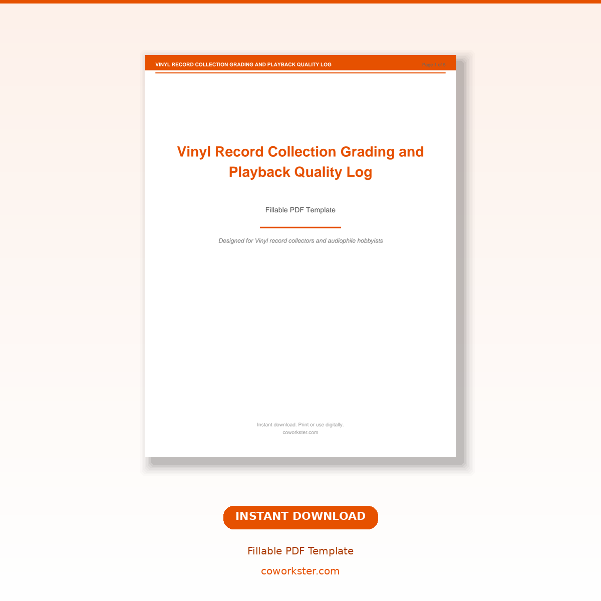 Vinyl Record Collection Grading and Playback Quality Log | Coworkster