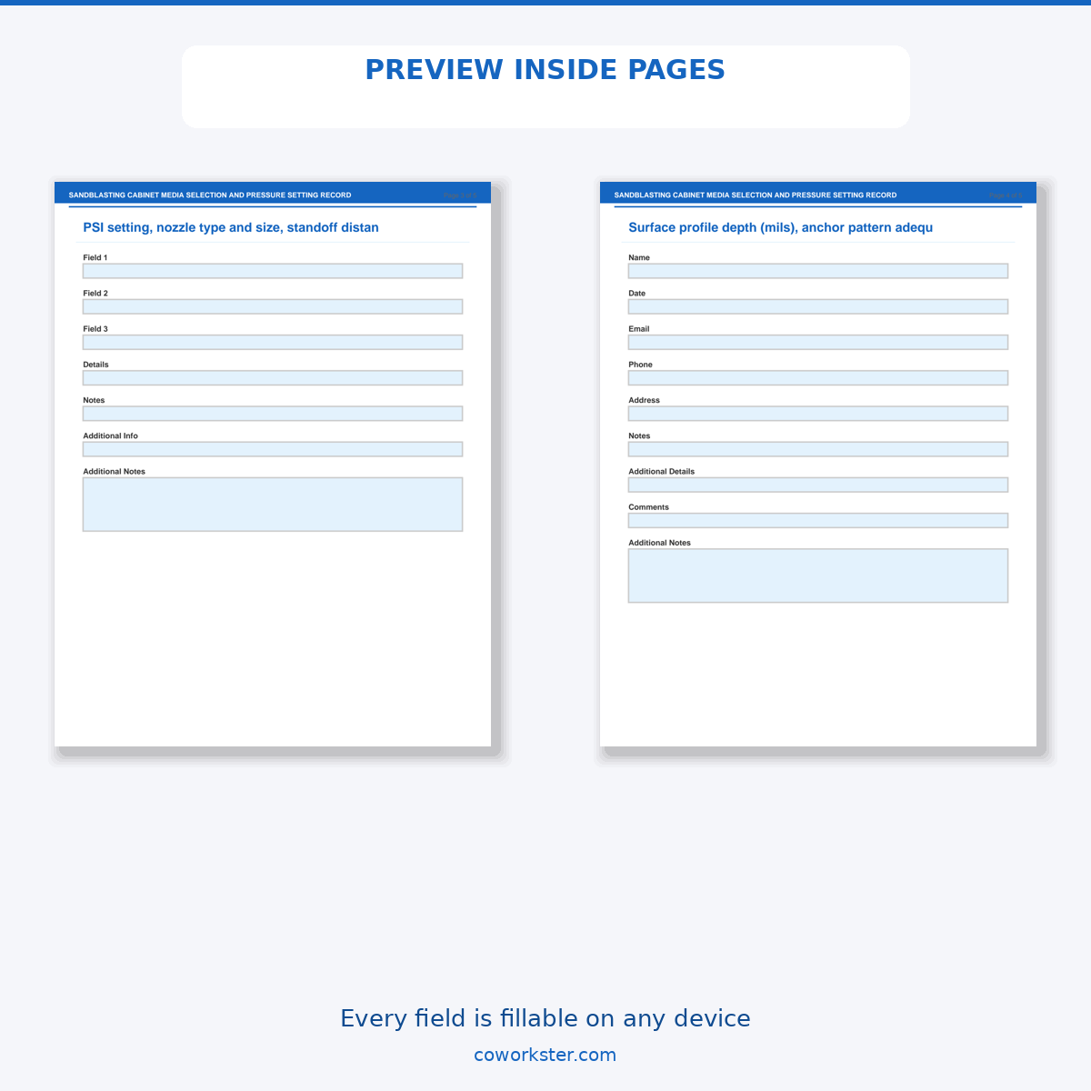 Sandblasting Cabinet Media Selection and Pressure Setting Record - Image 6