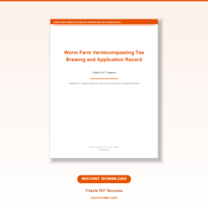 Worm Farm Vermicomposting Tea Brewing and Application Record