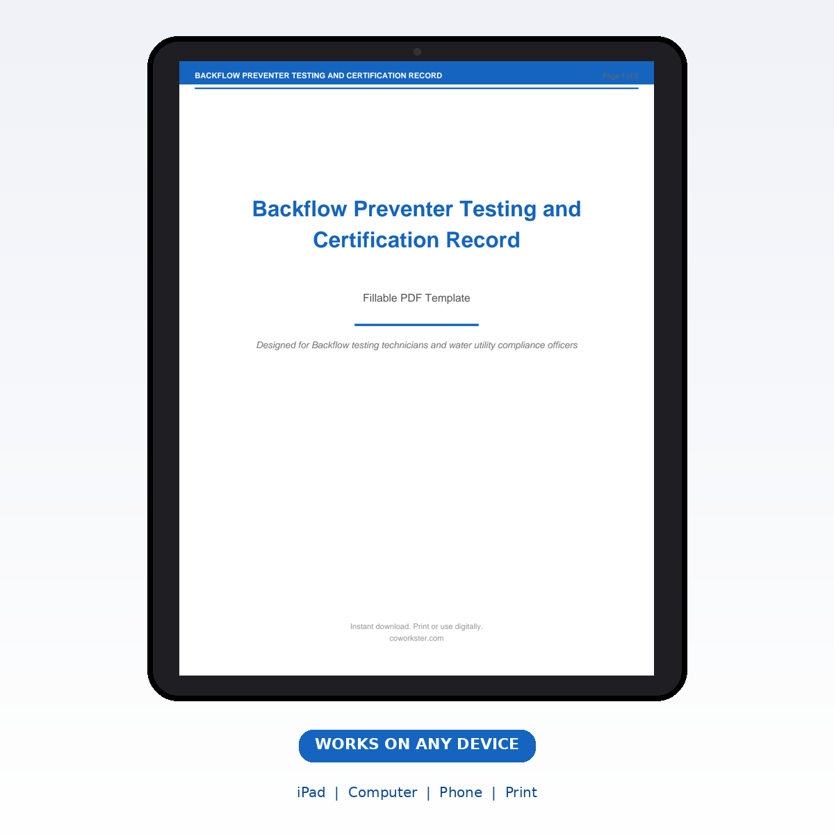 Backflow Preventer Testing and Certification Record - Image 7