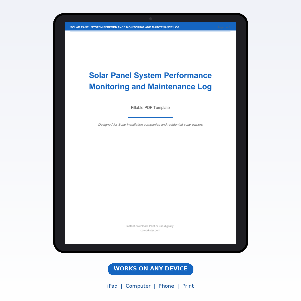 Solar Panel System Performance Monitoring and Maintenance Log - Image 7