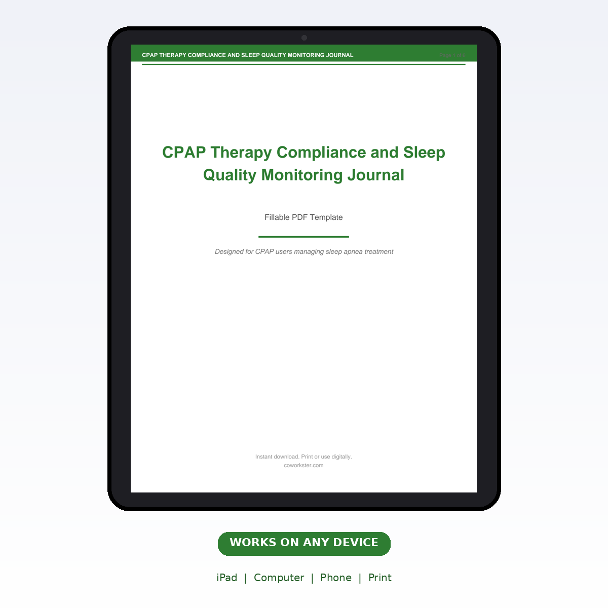 CPAP Therapy Compliance and Sleep Quality Monitoring Journal - Image 7