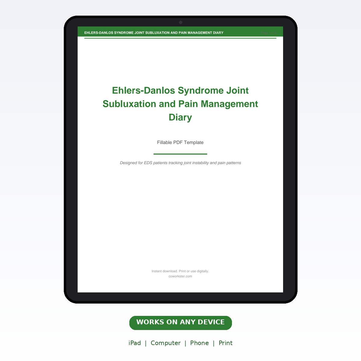 Ehlers-Danlos Syndrome Joint Subluxation and Pain Management Diary - Image 6