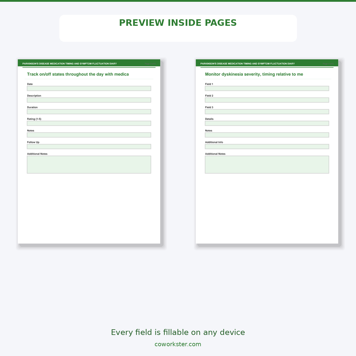 Parkinson's Disease Medication Timing and Symptom Fluctuation Diary - Image 6