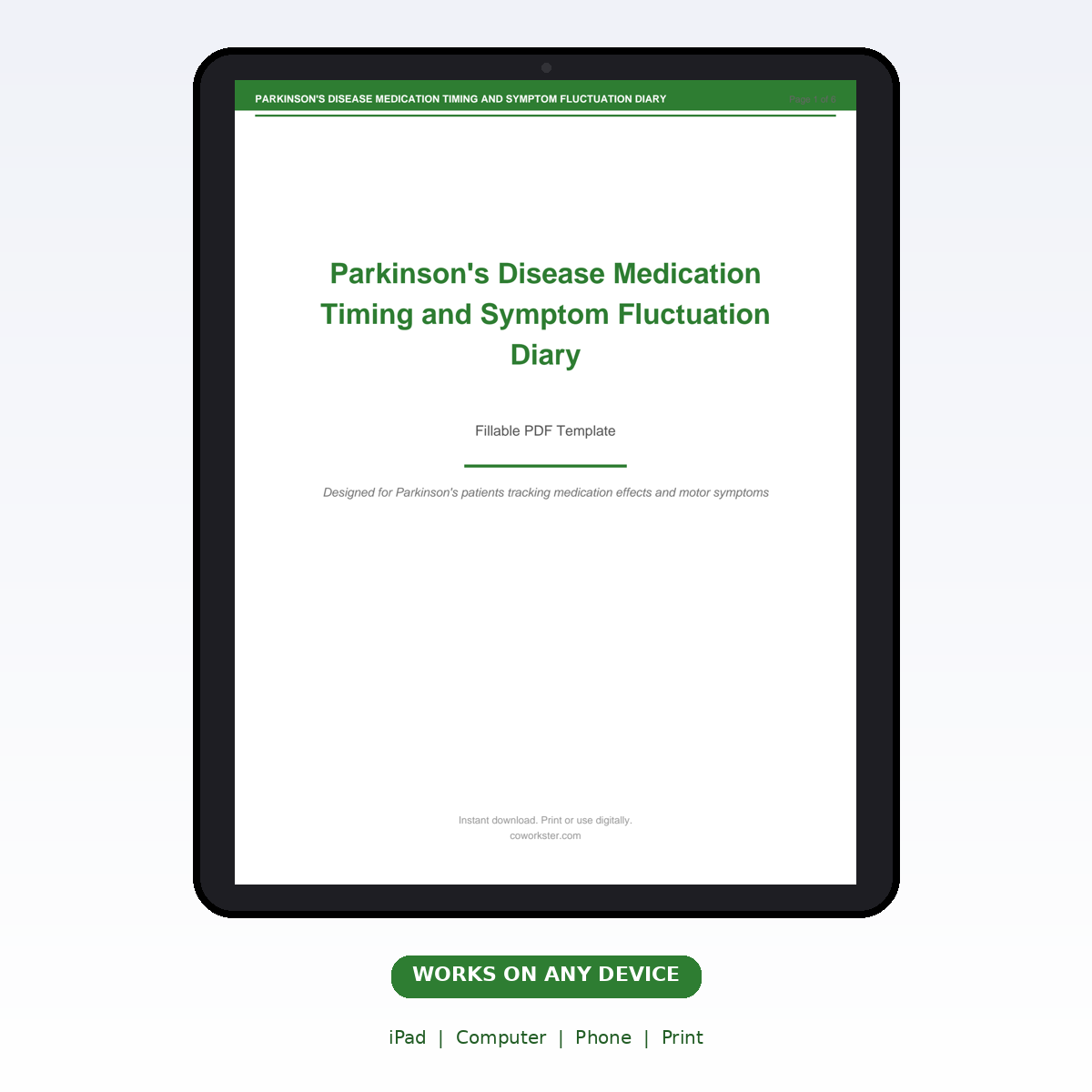Parkinson's Disease Medication Timing and Symptom Fluctuation Diary - Image 7
