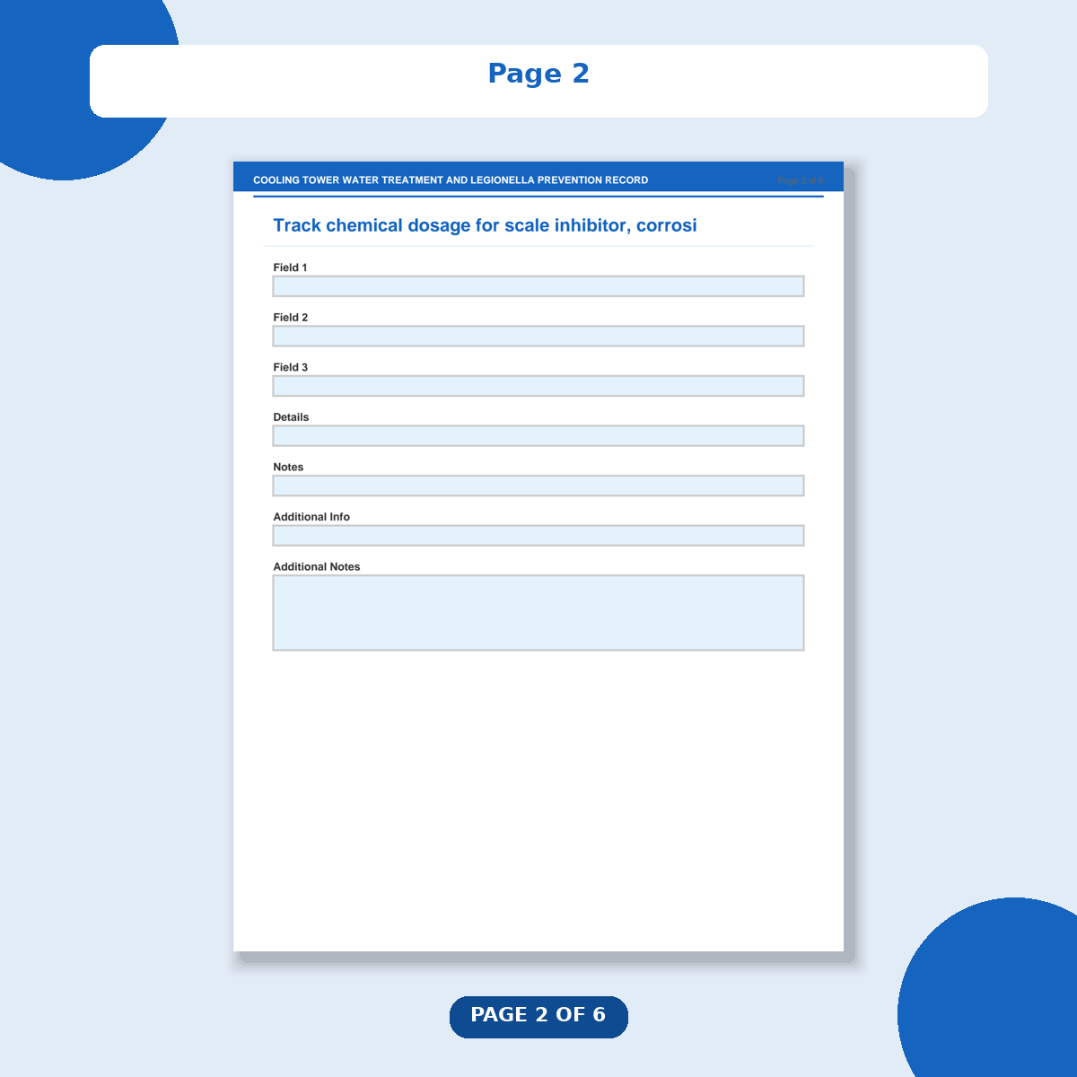 Cooling Tower Water Treatment and Legionella Prevention Record - Image 2