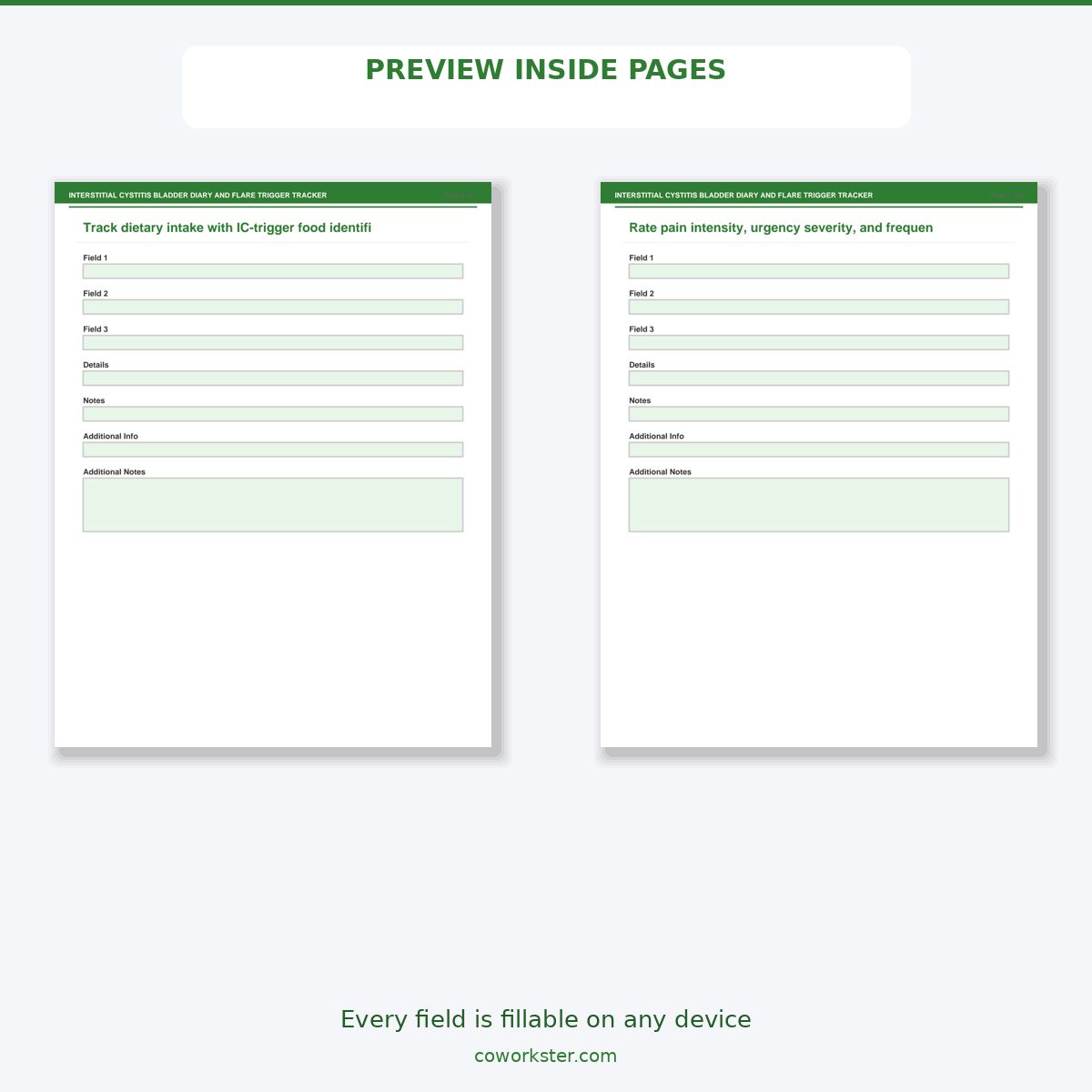 Interstitial Cystitis Bladder Diary and Flare Trigger Tracker - Image 6