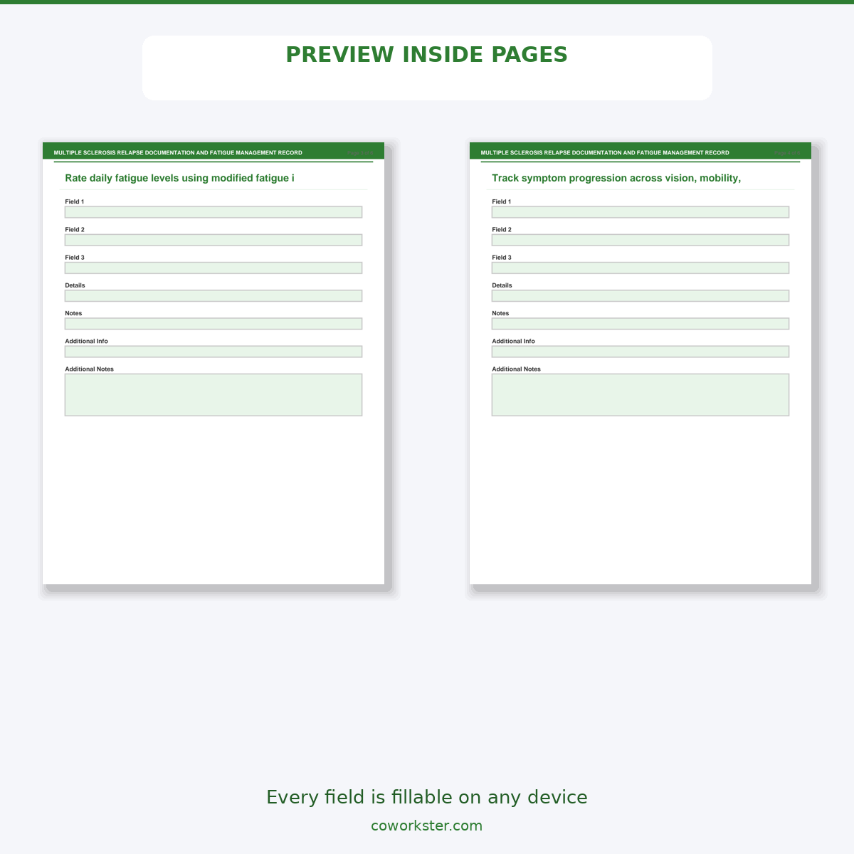 Multiple Sclerosis Relapse Documentation and Fatigue Management Record - Image 6