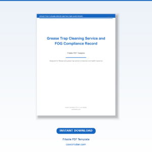 Grease Trap Cleaning Service and FOG Compliance Record