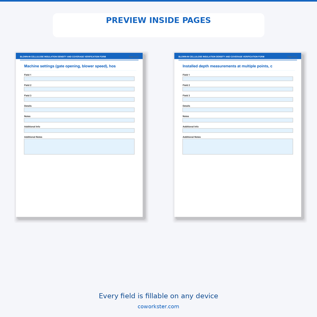 Blown-In Cellulose Insulation Density and Coverage Verification Form - Image 6