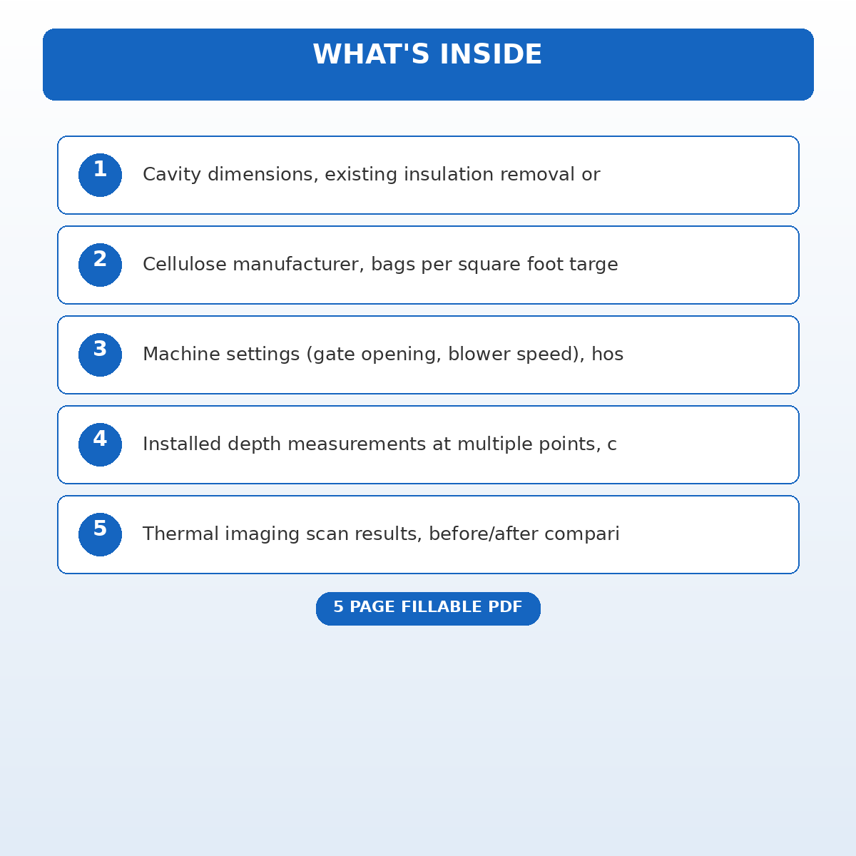Blown-In Cellulose Insulation Density and Coverage Verification Form - Image 5