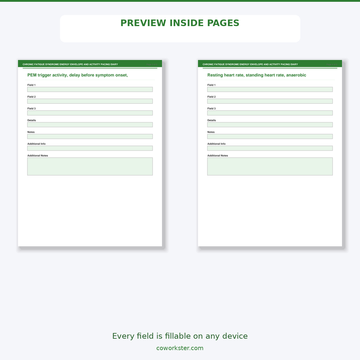 Chronic Fatigue Syndrome Energy Envelope and Activity Pacing Diary - Image 6