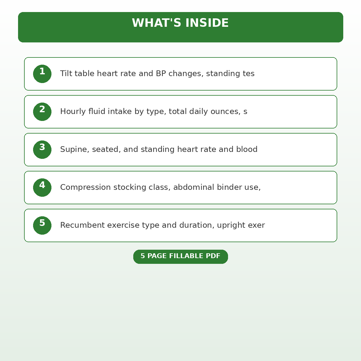 Postural Orthostatic Tachycardia Syndrome Salt and Fluid Intake Log - Image 4