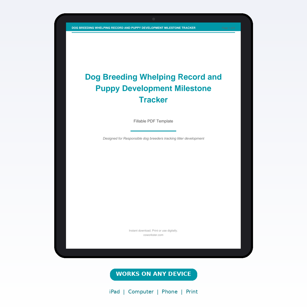Dog Breeding Whelping Record and Puppy Development Milestone Tracker - Image 7