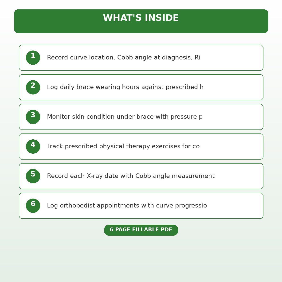 Scoliosis Brace Wearing Compliance and Cobb Angle Tracking Record - Image 5