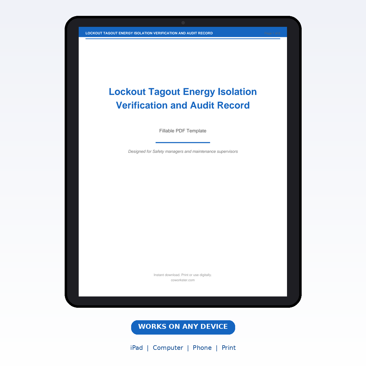 Lockout Tagout Energy Isolation Verification and Audit Record - Image 7