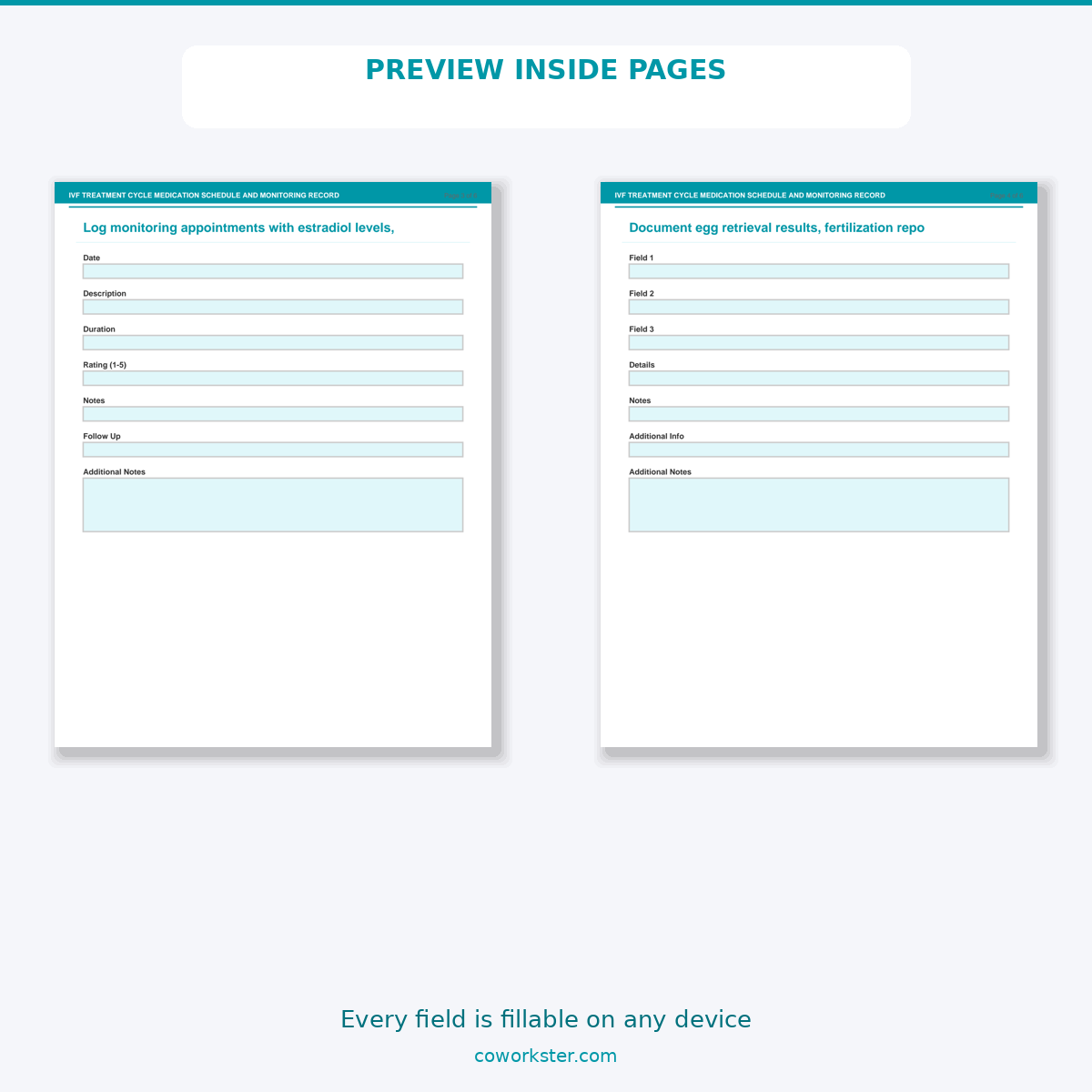 IVF Treatment Cycle Medication Schedule and Monitoring Record - Image 5