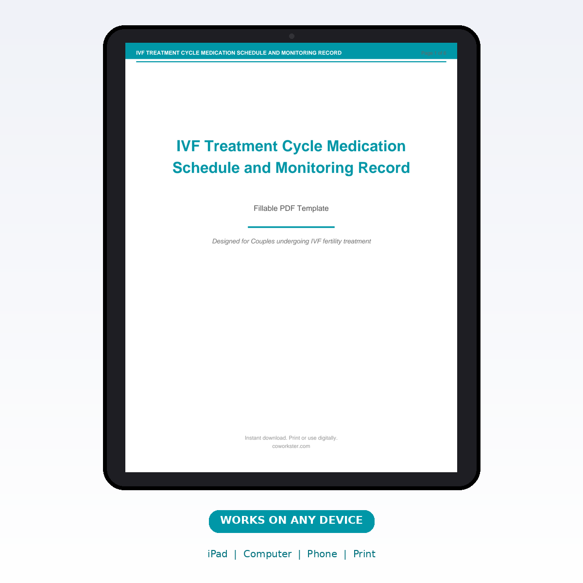 IVF Treatment Cycle Medication Schedule and Monitoring Record - Image 6