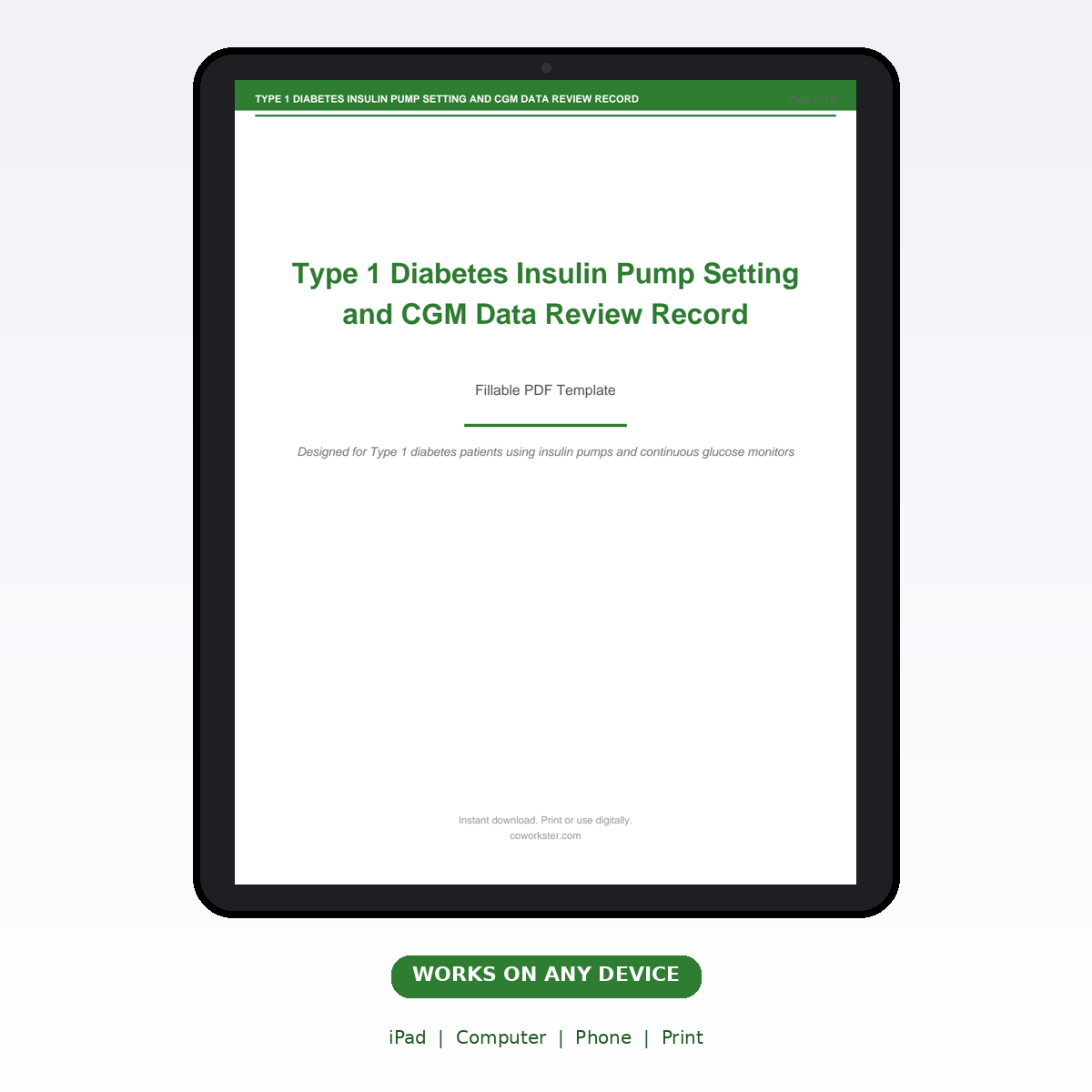 Type 1 Diabetes Insulin Pump Setting and CGM Data Review Record - Image 6