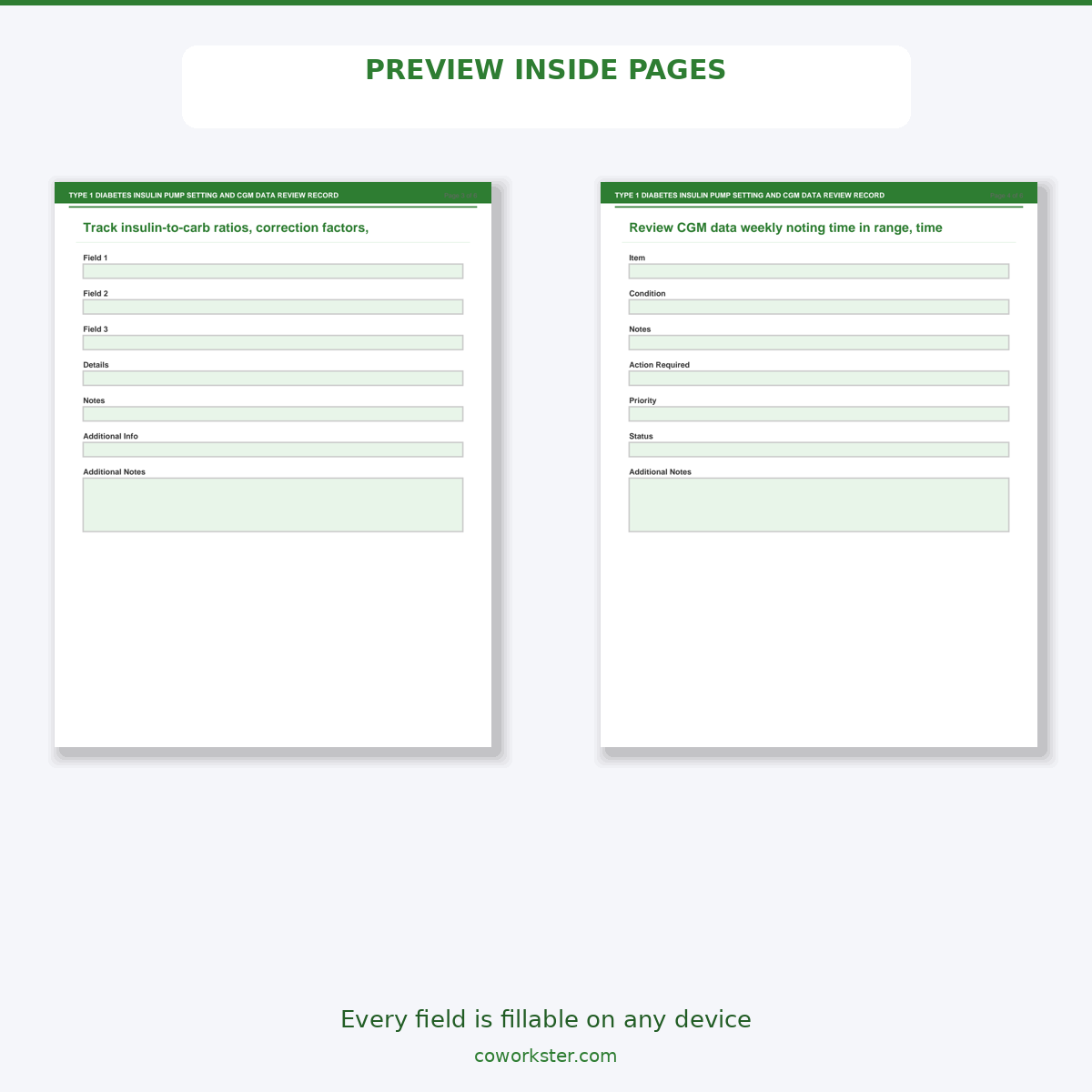 Type 1 Diabetes Insulin Pump Setting and CGM Data Review Record - Image 5