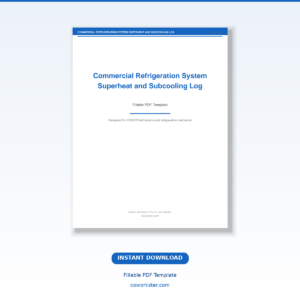 Commercial Refrigeration System Superheat and Subcooling Log
