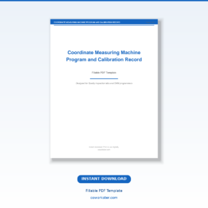 Coordinate Measuring Machine Program and Calibration Record