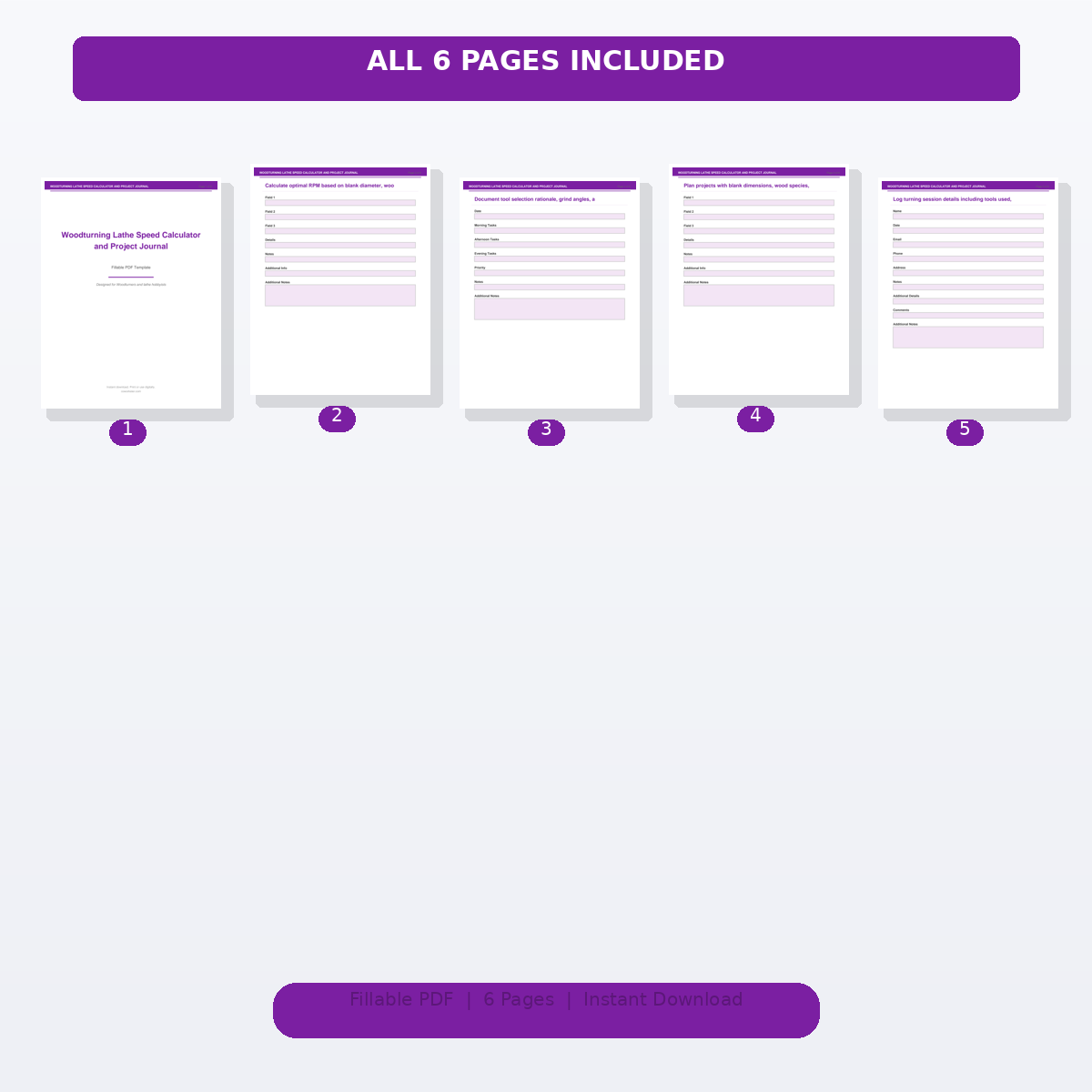 Woodturning Lathe Speed Calculator and Project Journal - Image 2
