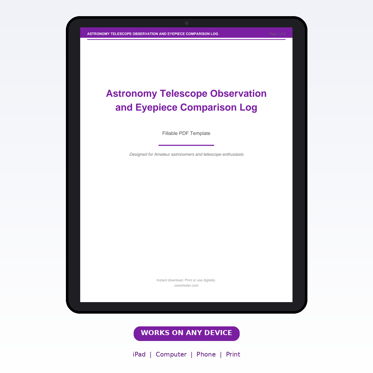 Astronomy Telescope Observation and Eyepiece Comparison Log - Image 6
