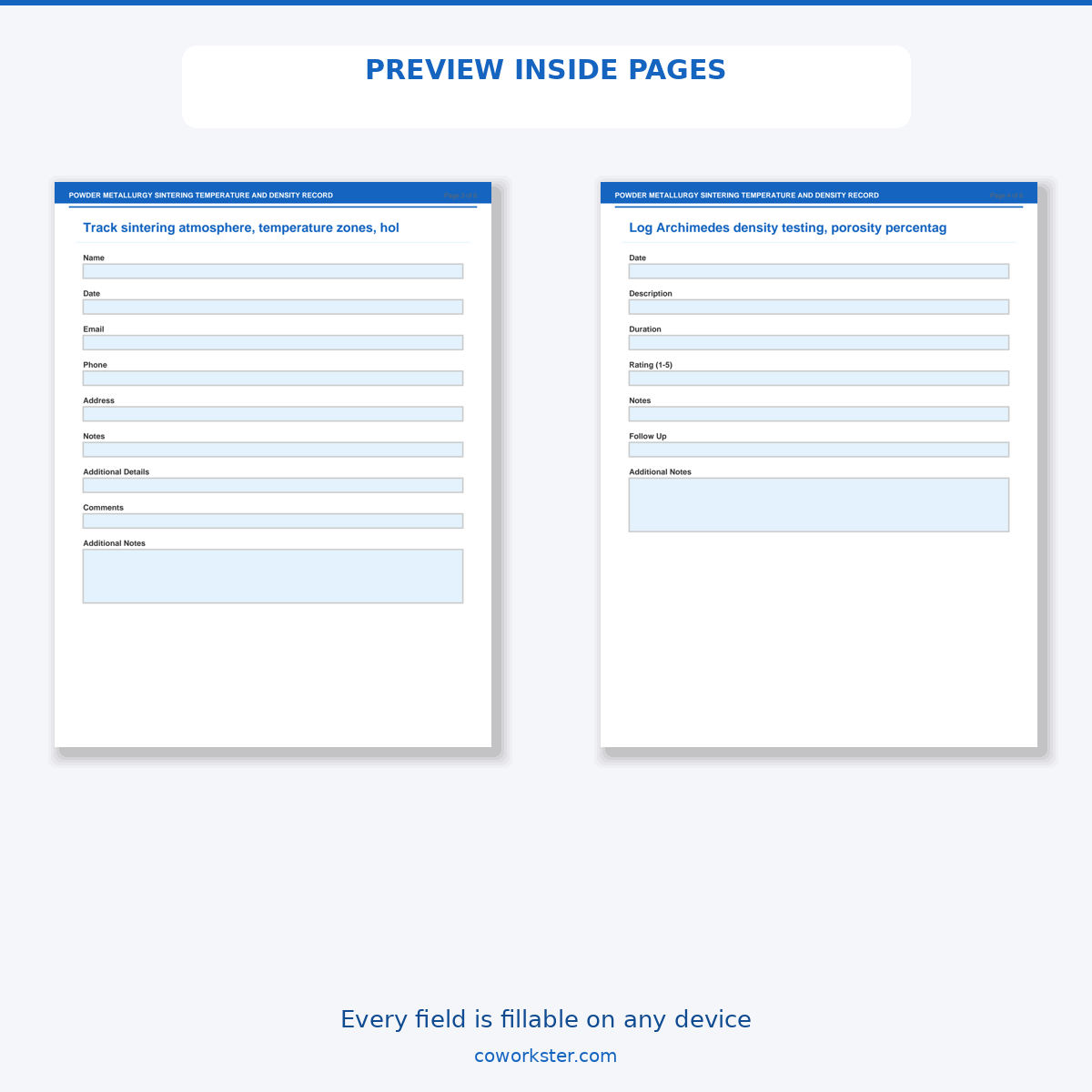 Powder Metallurgy Sintering Temperature and Density Record - Image 6