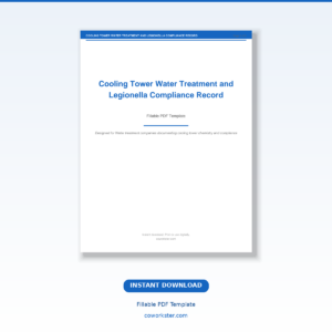 Cooling Tower Water Treatment and Legionella Compliance Record
