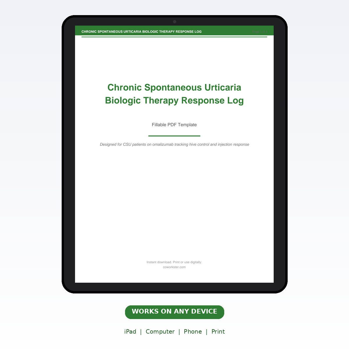 Chronic Spontaneous Urticaria Biologic Therapy Response Log - Image 7