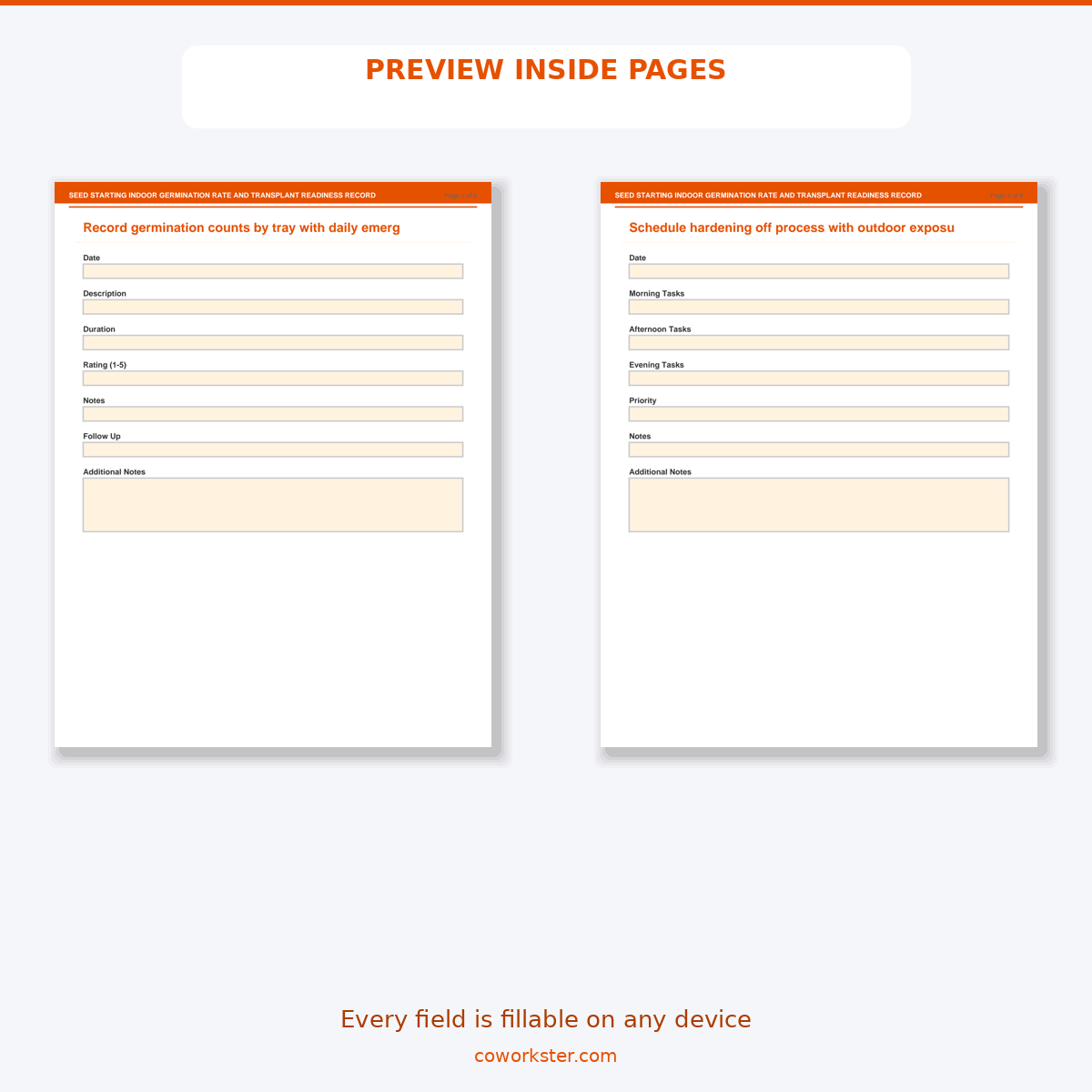 Seed Starting Indoor Germination Rate and Transplant Readiness Record - Image 5