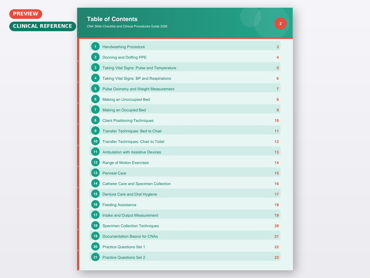 CNA Skills Checklist and Clinical Procedures Guide 2026 - Image 5