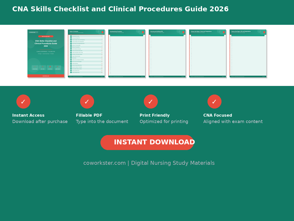 CNA Skills Checklist and Clinical Procedures Guide 2026 - Image 7