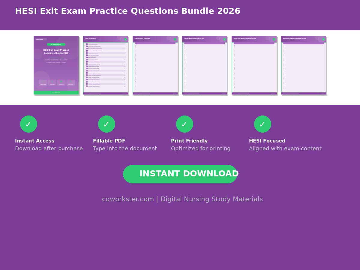 HESI Exit Exam Practice Questions Bundle 2026 - Image 7